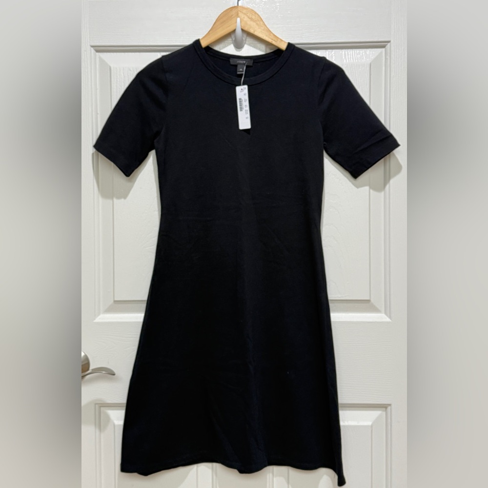 J Crew short-sleeve knit dress in black